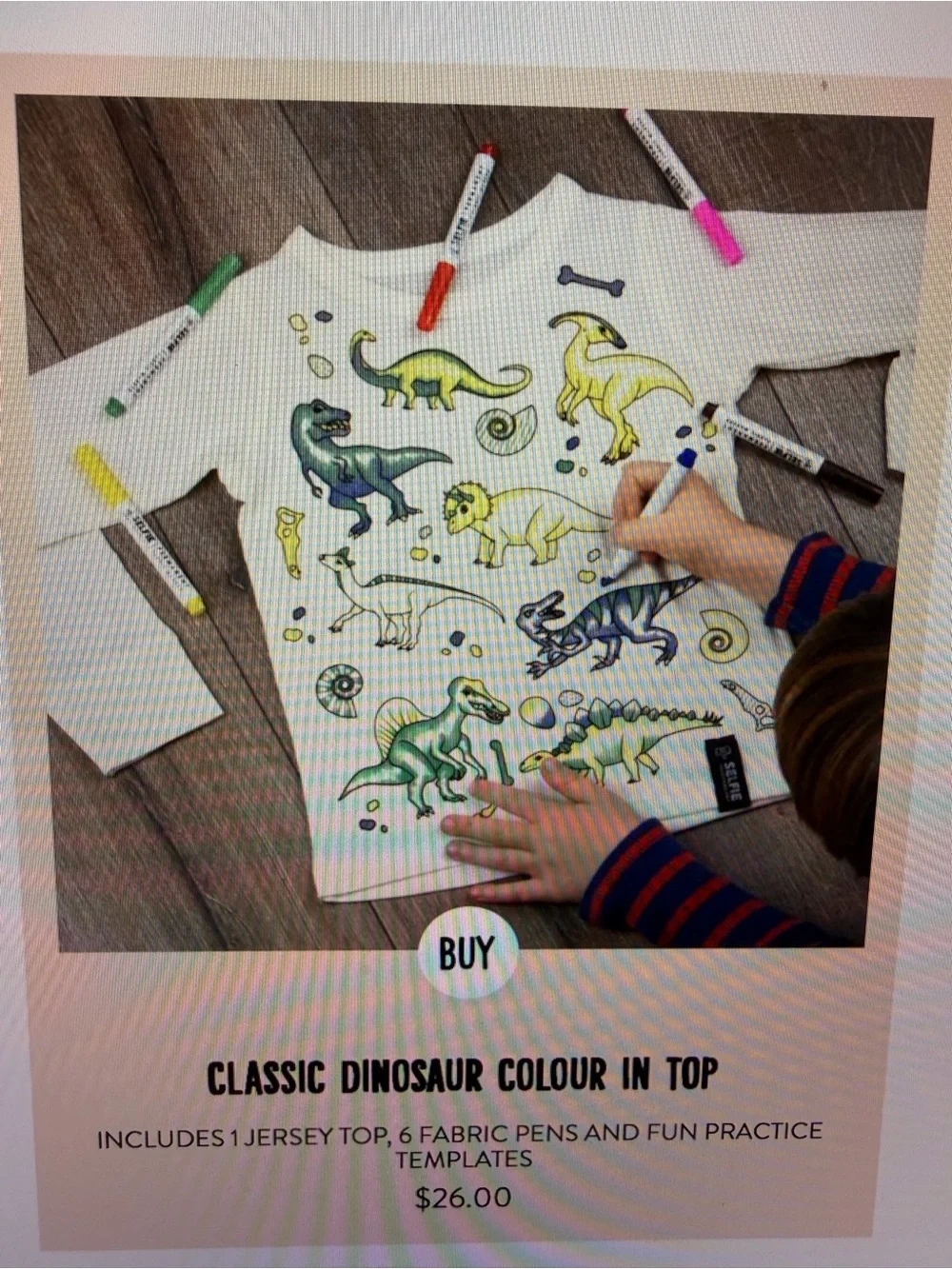 Selfie Craft Co. 2 Piece Dinosaur Colour In Pajamas Child 10/12 NWT